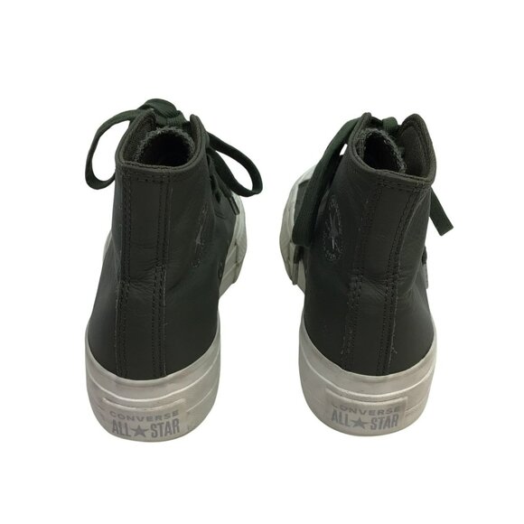 Converse CTAS Dark Green Leather High Top Platform Sneakers Womens 5 - Picture 5 of 13